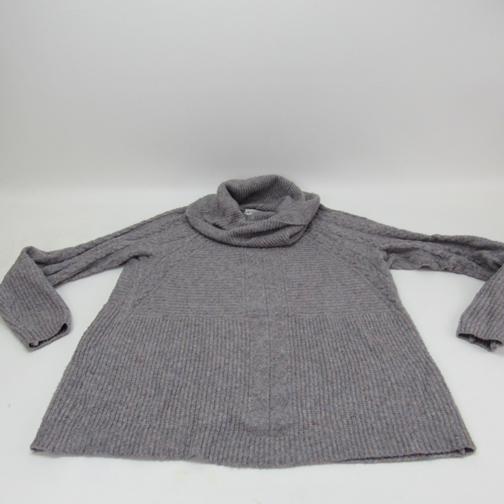Liz Claiborne Womens Cowl Neck Sweater Knit Pullover Long Sleeve Petite PM Grey